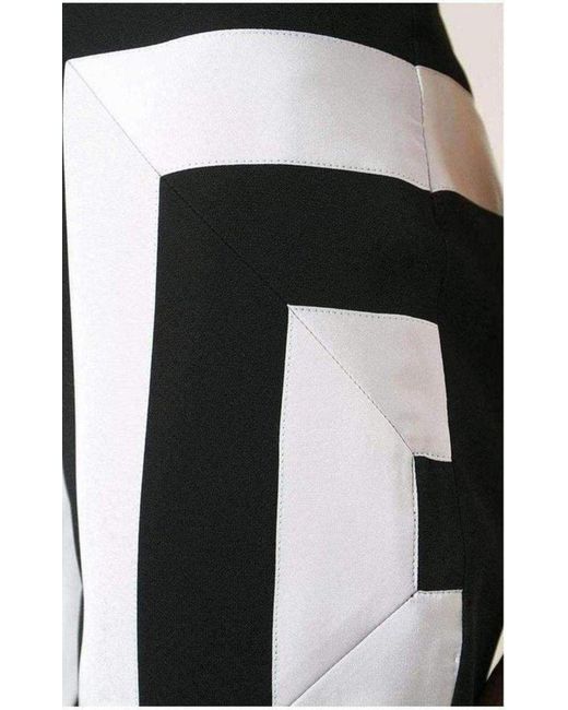 KENZO Black Geometric Print Trousers Pants Fr 40 (us 10)