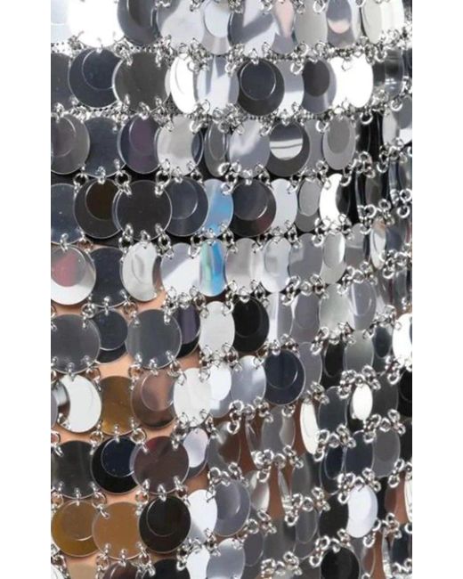 Rabanne Gray Mirror-effect Mini Skirt