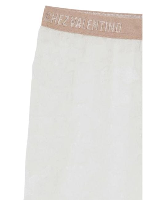 Valentino Gray White 'chez ' Lace Tights