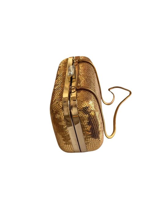 BCBGMAXAZRIA Metallic Sequin-embellished Hardcase Clutch
