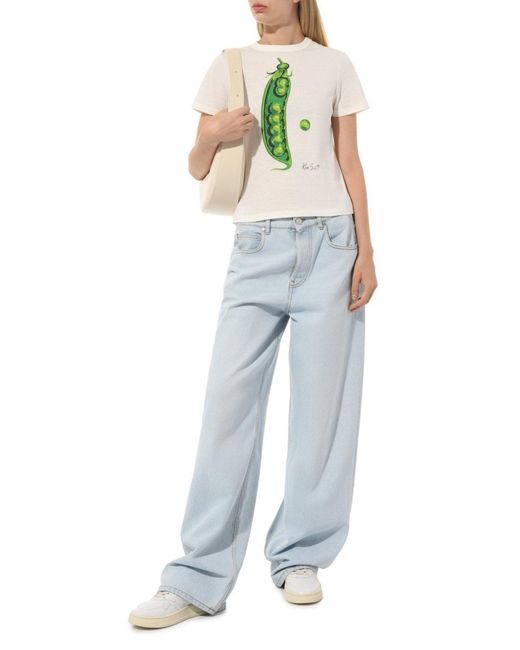 Gucci White X Ken Scott Pea Print T-shirt