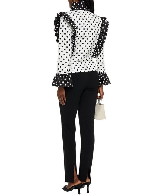 Rodarte Black Ruffled Polka-dot Blouse
