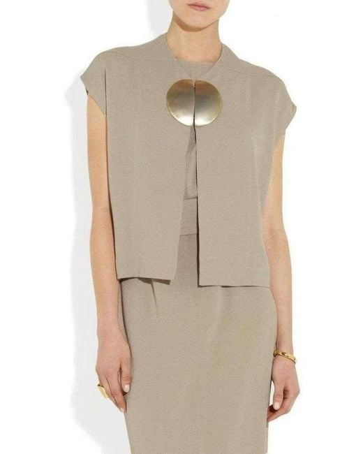 Rick Owens Natural Dagger Mantlette Silk-crepe Jacket