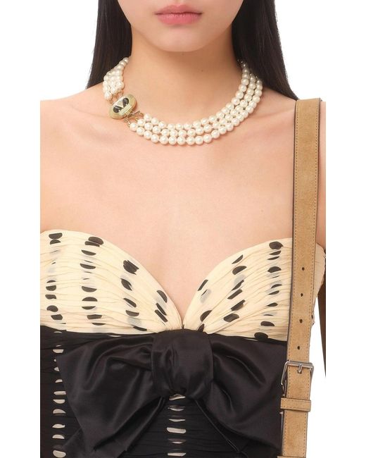 Valentino Black Plusdepois Print Chiffon Top