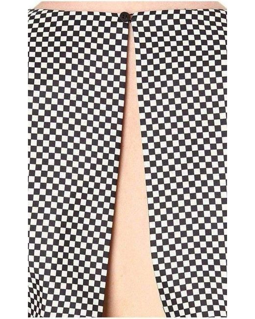 Dries Van Noten White Monochrome Silk Peplum Waist Dress