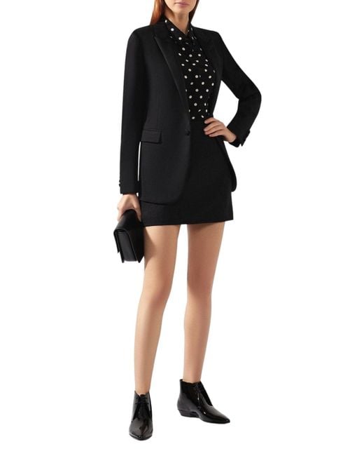 Saint Laurent Black Pathen Leather Ankle Boots
