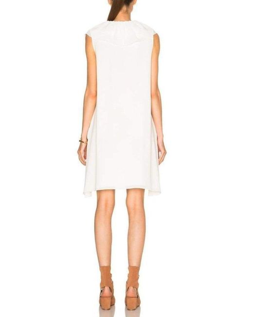 Chloé White Fine Sheer Crepe Dress