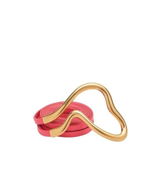 Bottega Veneta Red Leather Double Strap Belt