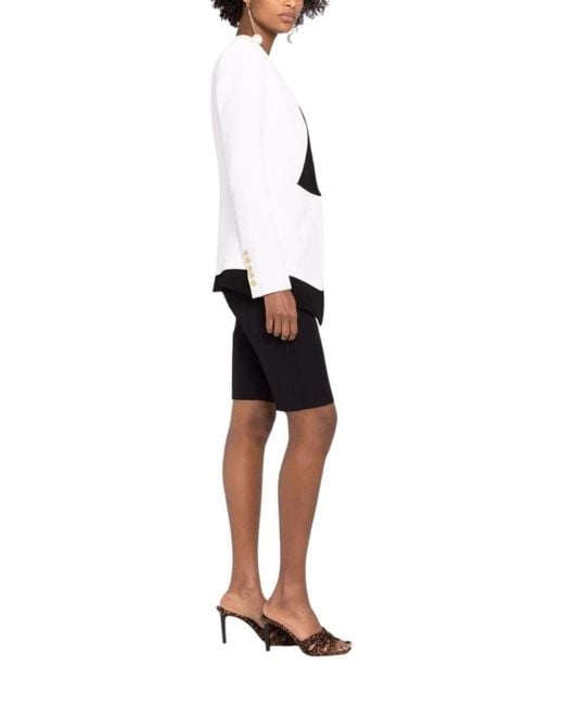 Balmain Black Two-tone Crepe Blazer