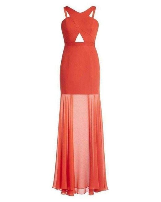 BCBGMAXAZRIA Red Ria Criss-cross Front Gown