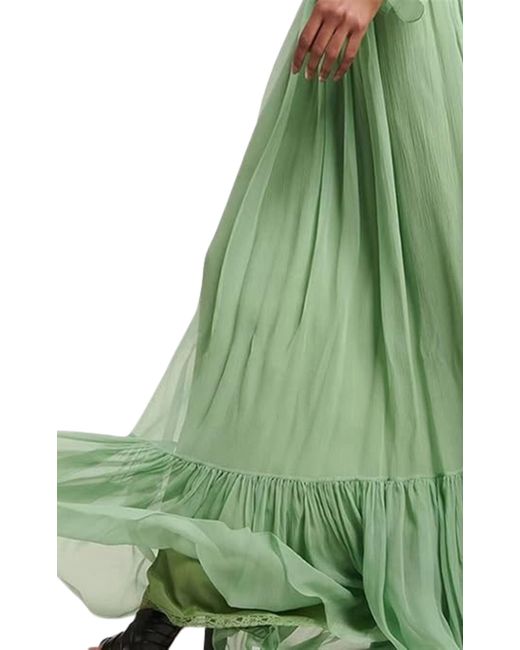 Gucci Green Chiffon Silk Dress | Lyst