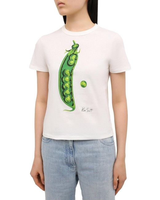 Gucci White X Ken Scott Pea Print T-shirt