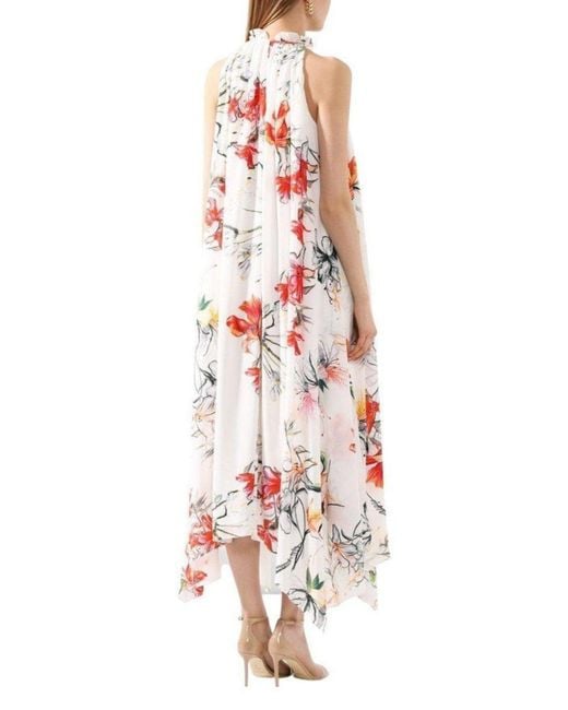 McQueen Multicolor Endangered Flower Print Sleeveless Dress