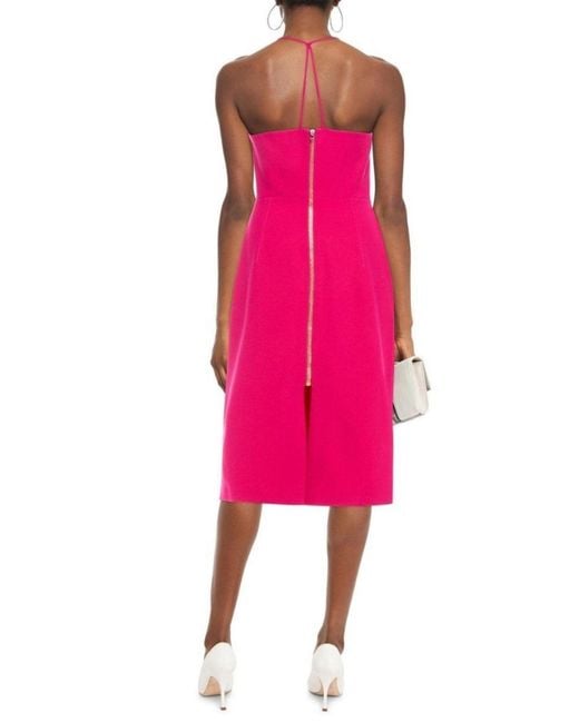 Roland Mouret Pink Cannock Stretch-crepe Midi Dress