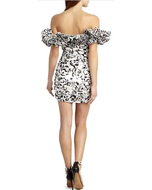Alexandre Vauthier White Floral Cotton Off-the-shoulder Dress