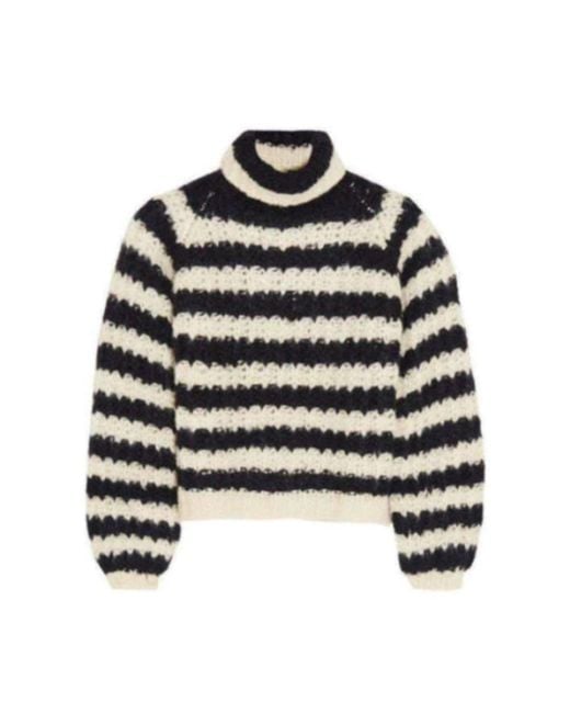 Chloé White Striped Mohair Blend Sweater