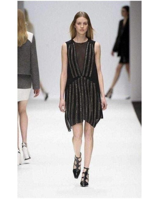 Vanessa Bruno Black Embellished Silk Cocktail Dress