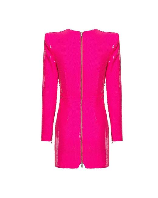 Alex Perry Pink Jade Sequin-embellished Structured Mini Dress