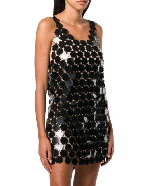 Rabanne Black Chain-link Mini Dress