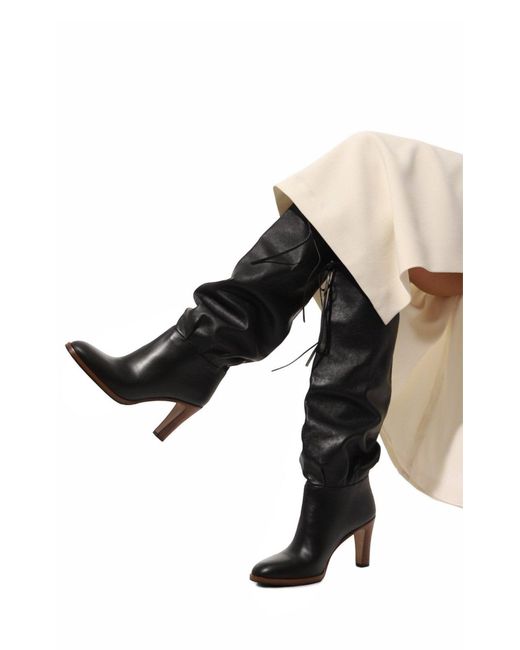Gucci Black Leather Mid-heel Boot