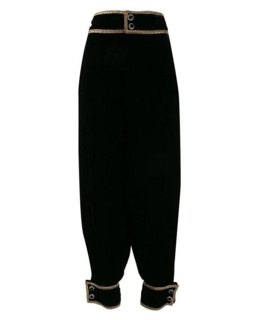 Gucci Black Jewel-embellished Cotton Trousers