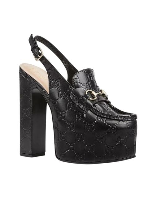 Gucci Blue Ottavia GG Platform Pumps 145mm