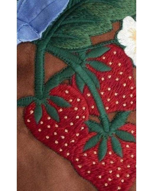 Gucci Brown Patches Embroidered Suede Jacket