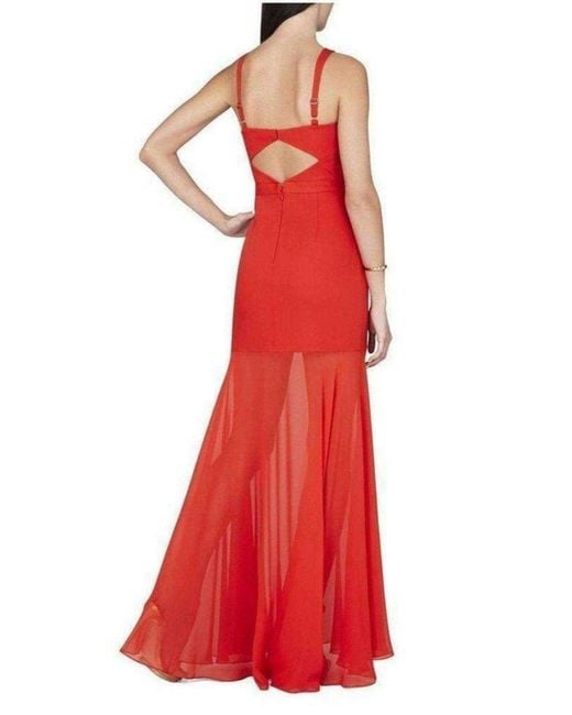 BCBGMAXAZRIA Red Ria Criss-cross Front Gown