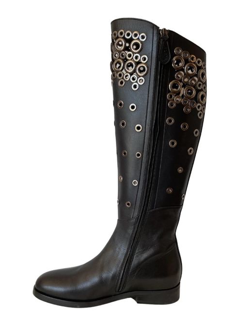 Alaïa Black Knee High Leather Boots
