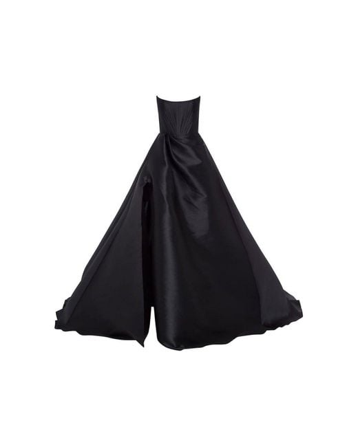 Alex Perry Black Denver Silk-blend Strapless Gown