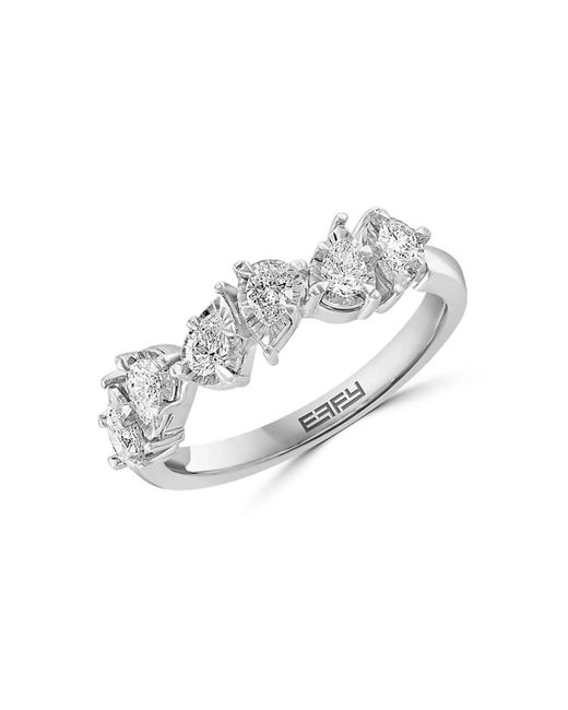 Effy Metallic 14k White Gold Pavé Diamond Ring