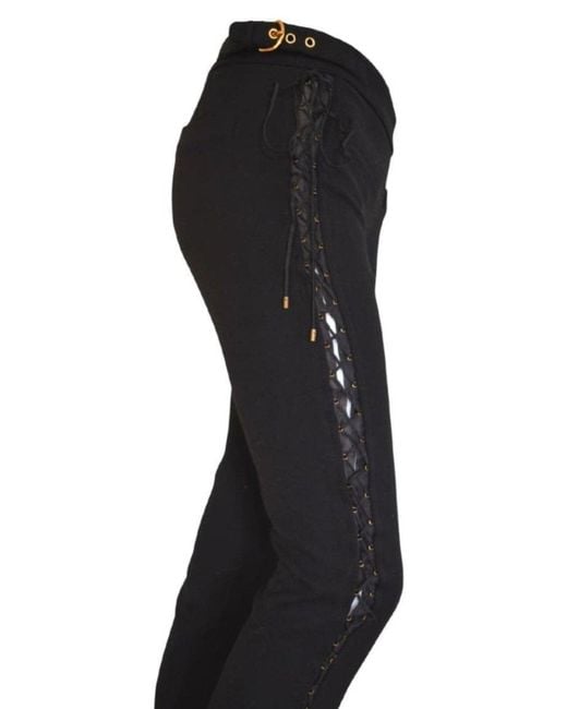 Emilio Pucci Black Criss Cross Peekaboo Leg Pants