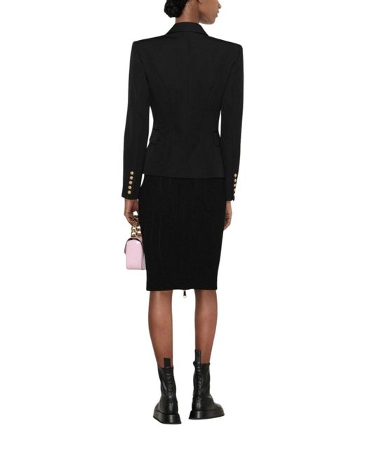 Balmain Black Double Breasted Wool Blazer