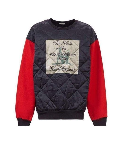 Dries Van Noten Red Fox Brothers Quilted Cotton Sweatshirt for men