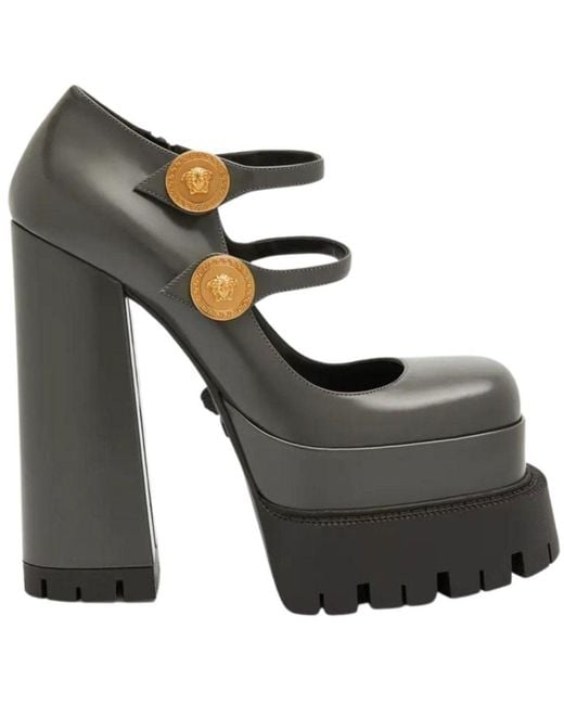 Versace Black Medusa Aevitas Platform Mary Janes Pump