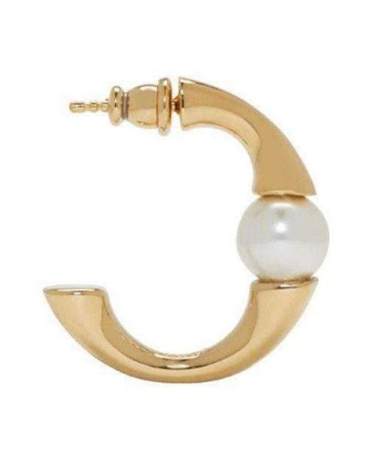 Chloé Metallic Darcey Swarovski Pearls Plated Brass Half Hoop Earrings