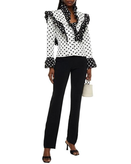 Rodarte Black Ruffled Polka-dot Blouse