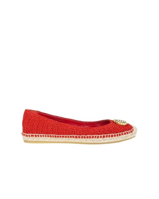 Gucci Red Lilibeth GG Faux Pearl-embellished Espadrilles