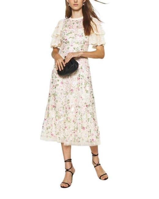 Needle & Thread Natural Odette Ballerina Midi Dress
