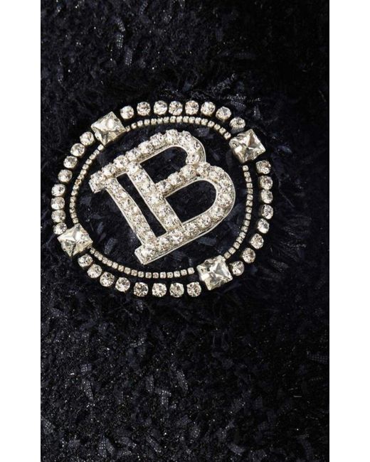 Balmain Black Embellished Double-breasted Blazer