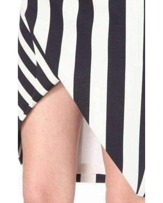 Mugler Black Striped Stretch Crepe Skirt