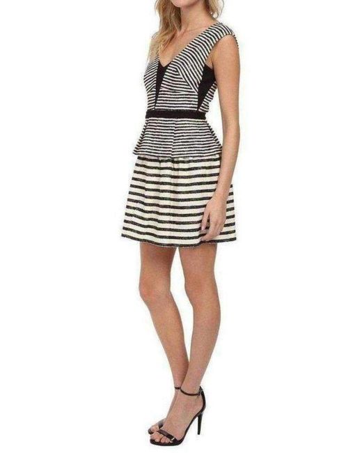 BCBGMAXAZRIA Gray Piper Woven Cocktail Dress