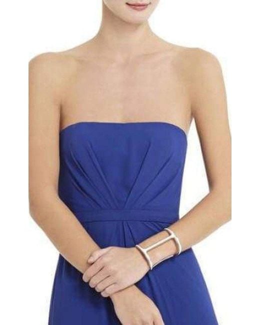 BCBGMAXAZRIA Metallic Faux-leather Covered Cutout Cuff Bracelet