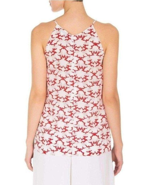 Stella McCartney Blue Applique Silk Collen Sleeveless Blouse