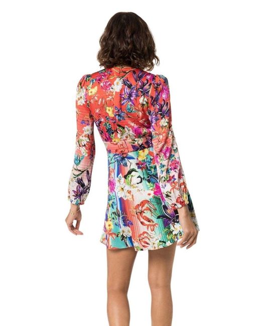 Mary Katrantzou Red Bloom Floral Print Silk Dress
