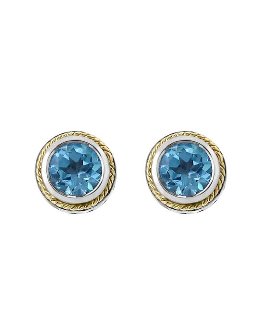 Effy Sterling Silver And Blue Topaz Stud Earrings