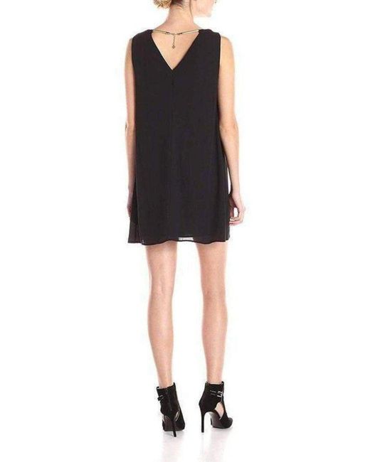 BCBGMAXAZRIA Black Viviene V-neck With Rope Trim Dress