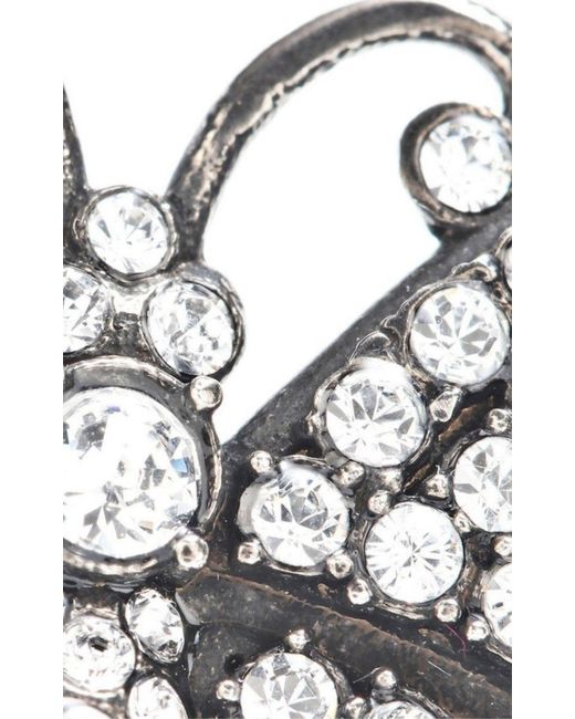 Gucci Black Crystal Embellished Butterfly Earrings