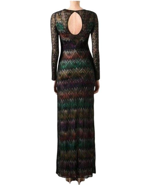Missoni Black Zig Zag Crochet Sheer Dress It 42 (us 6)