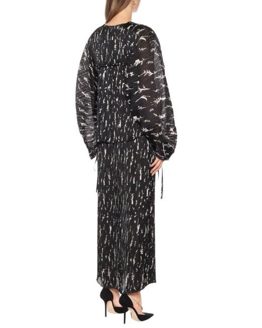 Givenchy Black Pleated Maxi Dress